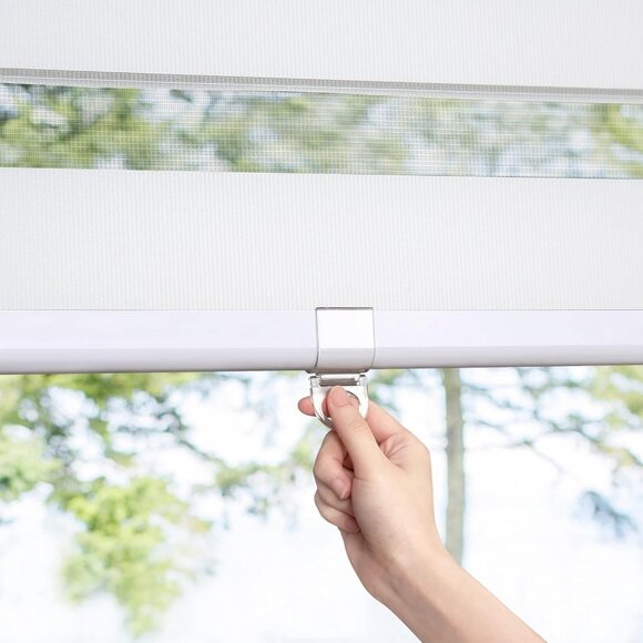 LazBlinds Cordless Zebra Blinds 42"x72" - White Dual Layer Light Filtering Shade - Picture 3 of 6